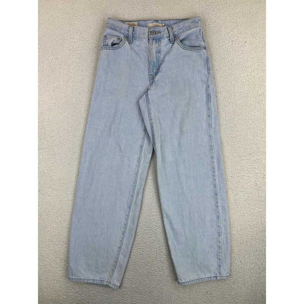 Levis Premium Baggy Dad Jeans Womens 23 Blue Light Wash High Rise Denim Wide